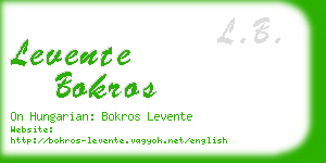levente bokros business card